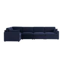 DUSK Miami Left Hand Large L-Shape Sofa - Chenille Navy - thumbnail 5