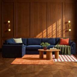 DUSK Miami Left Hand Large L-Shape Sofa - Chenille Navy - thumbnail 2
