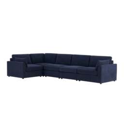 DUSK Miami Left Hand Large L-Shape Sofa - Chenille Navy - thumbnail 4