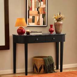 DUSK Tilda Console Table - Black/Marble Top