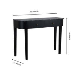 DUSK Tilda Console Table - Black/Marble Top - thumbnail 8