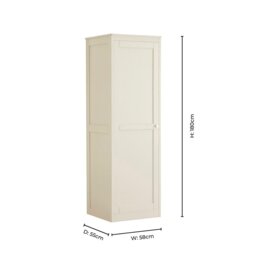 DUSK Ruby 1 Door Wardrobe with Shelf - Cream - thumbnail 9