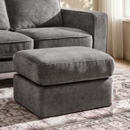 DUSK Small Seville Compact Pouffe - Chenille Grey - thumbnail 1