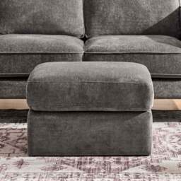 DUSK Small Seville Compact Pouffe - Chenille Grey - thumbnail 2