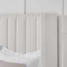 DUSK Madison Bouclé Ottoman Storage Bed - Off White - Double - thumbnail 2