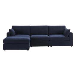 DUSK Miami Left Hand Chaise Sofa - Chenille Navy - thumbnail 3