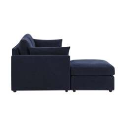 DUSK Miami Left Hand Chaise Sofa - Chenille Navy - thumbnail 5