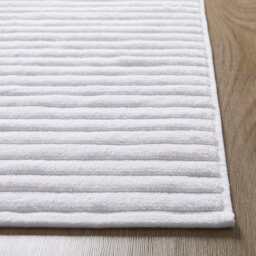 DUSK Monaco Ribbed Cotton Bath Mat - White - Small - thumbnail 2