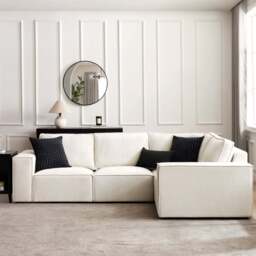 DUSK Brooklyn Small Right Hand L-Shape Sofa - Ivory - thumbnail 4