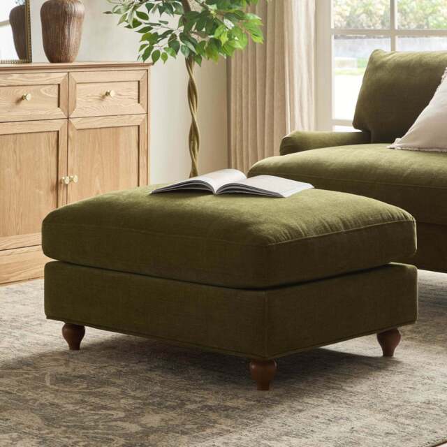 DUSK Hampshire Pouffe - Chenille Olive - image 1