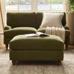 DUSK Hampshire Pouffe - Chenille Olive - thumbnail 2