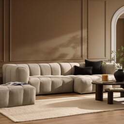 DUSK Manhattan Right Hand Chaise Sofa - Chenille Oatmeal - thumbnail 2