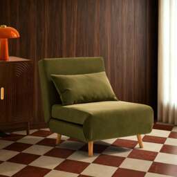 DUSK Seattle Single Click Clack Sofa Bed - Muted Moss - thumbnail 1