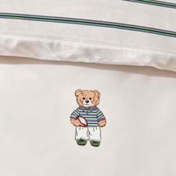 DUSK Teddy Bear 100% Cotton Reversible Duvet Cover & Pillowcase set - Natural - Single - thumbnail 3