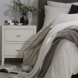DUSK Cambridge 200 Thread Count Duvet Cover - Natural/Black - Single - thumbnail 6