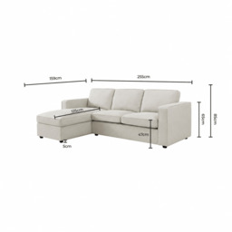DUSK Soho Left Hand Storage Chaise Sofa - Beige - thumbnail 7