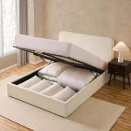 Ascot Ottoman Storage Bed - Off White - Super King - thumbnail 4