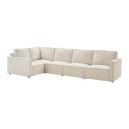 DUSK Brooklyn Slim Arm Left Hand Large L-Shape - Chenille Ivory - thumbnail 2