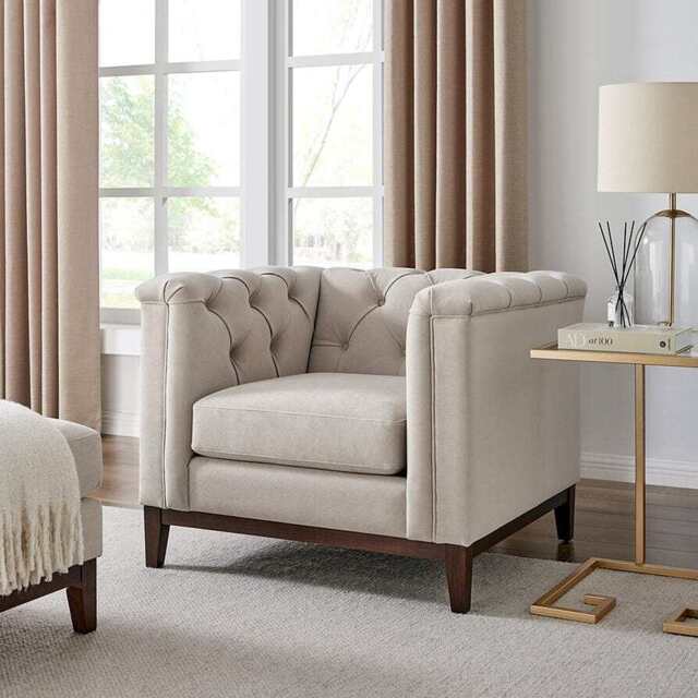 DUSK Chesterfield Armchair - Stone - image 1