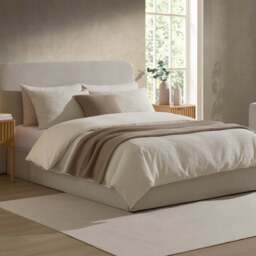 DUSK Ascot Ottoman Storage Bed - Natural - Double