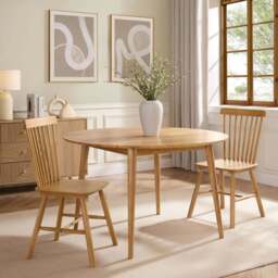 DUSK Harley Set of 2 Dining Chairs - Light Wood - thumbnail 1