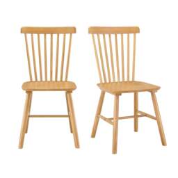 DUSK Harley Set of 2 Dining Chairs - Light Wood - thumbnail 2