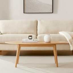 DUSK Heidi Solid Oak Oval Coffee Table - Light Wood - thumbnail 4