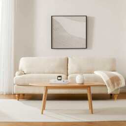 DUSK Heidi Solid Oak Oval Coffee Table - Light Wood - thumbnail 5