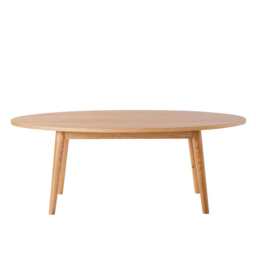 DUSK Heidi Solid Oak Oval Coffee Table - Light Wood - thumbnail 7
