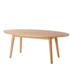 DUSK Heidi Solid Oak Oval Coffee Table - Light Wood - thumbnail 3