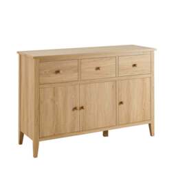 DUSK Nell 3 Door Sideboard with Drawers - Light Wood - thumbnail 3