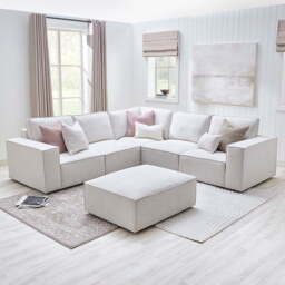 DUSK Brooklyn Left Hand Corner Sofa - Ivory - thumbnail 1
