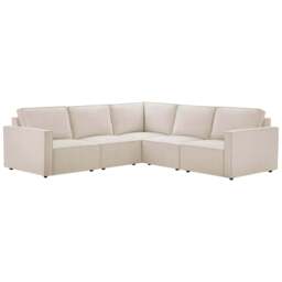 DUSK Brooklyn Slim Arm Large Right Hand Corner Sofa - Chenille Ivory - thumbnail 2
