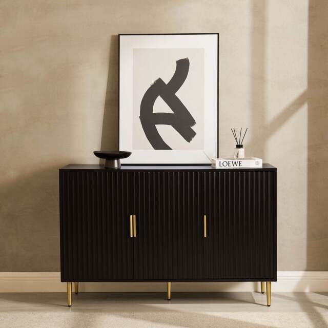 DUSK Evie 3 Door Sideboard - Black - image 1