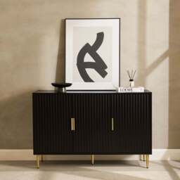 DUSK Evie 3 Door Sideboard - Black - thumbnail 1