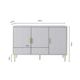 DUSK Evie 3 Door Sideboard - Black - thumbnail 9