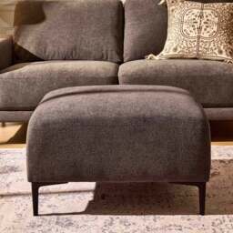 DUSK Malibu Pouffe - Chenille Ash Grey - thumbnail 2