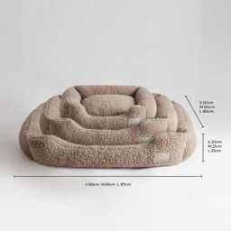 DUSK Teddy Basket Dog Bed - Taupe - Small - thumbnail 3