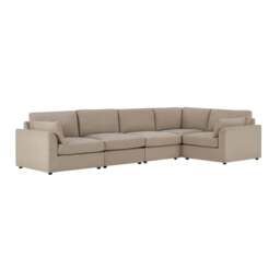 DUSK Miami Right Hand Large L-Shape Sofa - Chenille Oatmeal - thumbnail 4
