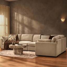 DUSK Miami Right Hand Large L-Shape Sofa - Chenille Oatmeal - thumbnail 2