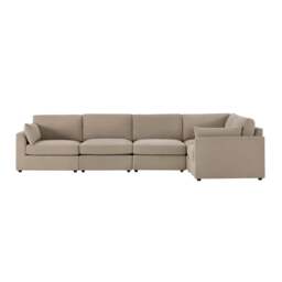 DUSK Miami Right Hand Large L-Shape Sofa - Chenille Oatmeal - thumbnail 5