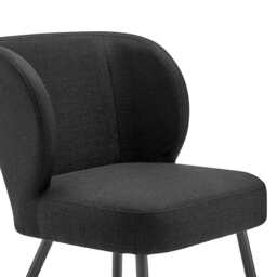 DUSK Mabel Set of 2 Dining Chairs - Linen Look - Black - thumbnail 6