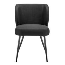 DUSK Mabel Set of 2 Dining Chairs - Linen Look - Black - thumbnail 2