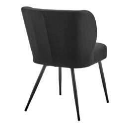 DUSK Mabel Set of 2 Dining Chairs - Linen Look - Black - thumbnail 5