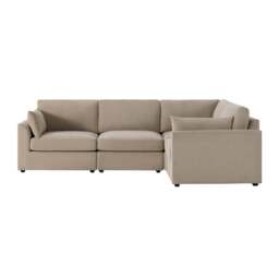 DUSK Miami Right Hand Small L-Shape Sofa - Chenille Oatmeal - thumbnail 5