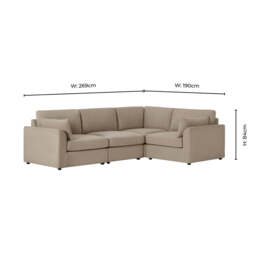 DUSK Miami Right Hand Small L-Shape Sofa - Chenille Oatmeal - thumbnail 8