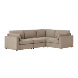 DUSK Miami Right Hand Small L-Shape Sofa - Chenille Oatmeal - thumbnail 4