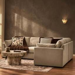 DUSK Miami Right Hand Small L-Shape Sofa - Chenille Oatmeal - thumbnail 2