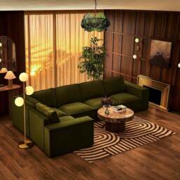 DUSK Brooklyn Large Left Hand L-Shape Sofa  - Muted Moss - thumbnail 2