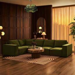 DUSK Brooklyn Large Left Hand L-Shape Sofa  - Muted Moss - thumbnail 1